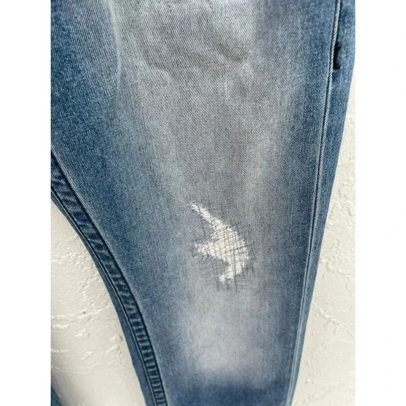 True Religion Mens Distressed Straight Cut Denim Jeans Light Blue Size 32 - Picture 12 of 16